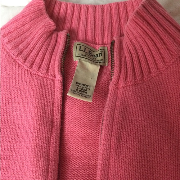 L.L Bean pink zip cardigan women’s large - Picture 2 of 3